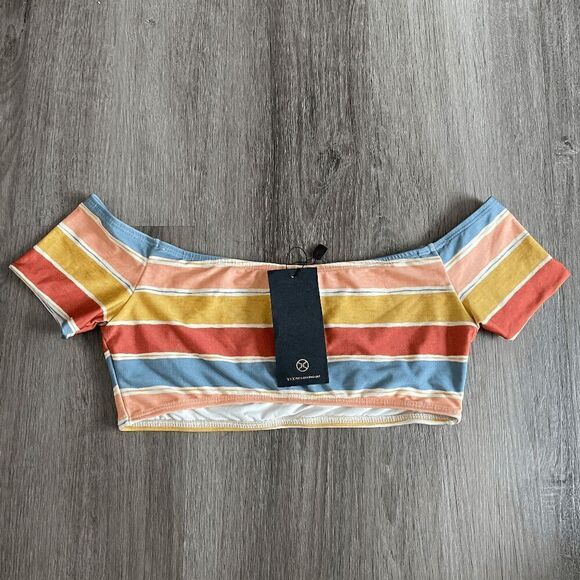 Vix Other - NWT VIX Off The Shoulder Striped Bikini Top Multicolor Swim Large​​​​​